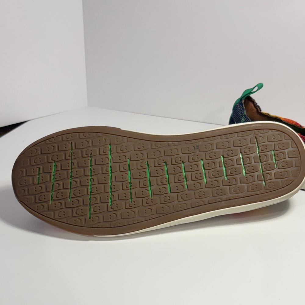 Sanuk Men's Multicolor Striped Canvas Slip-Ons with Green Insole - Picture 6 of 10